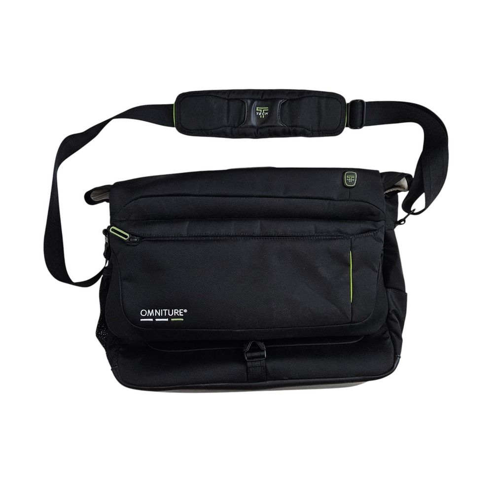 TUMI‎ Tech Black Messenger Shoulder Bag Laptop Tablet Briefcase Omniture 5616SM